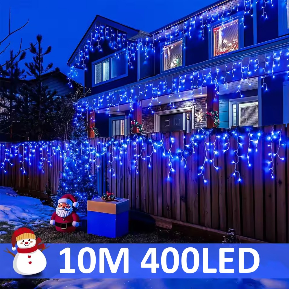 CHRISTMAS LED WHITE SNOWING ICICLE BRIGHT PARTY WEDDING XMAS OUTDOOR LIGHTS