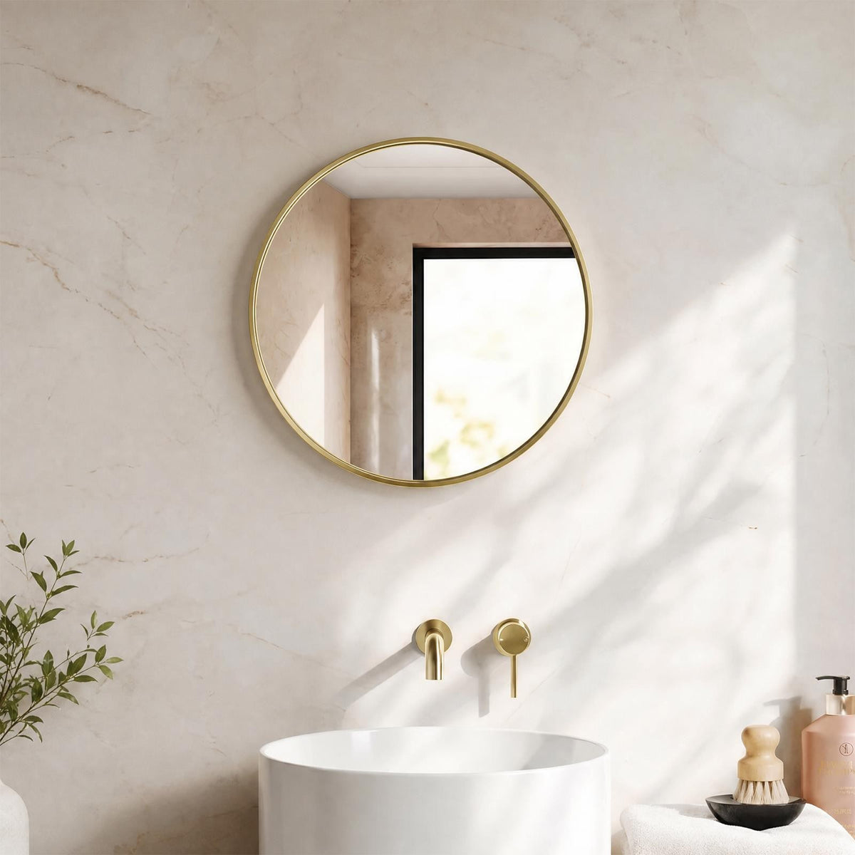 OHS Bathroom Mirror Metal Framed Vanity Wall Mounted Shower Home Decor
