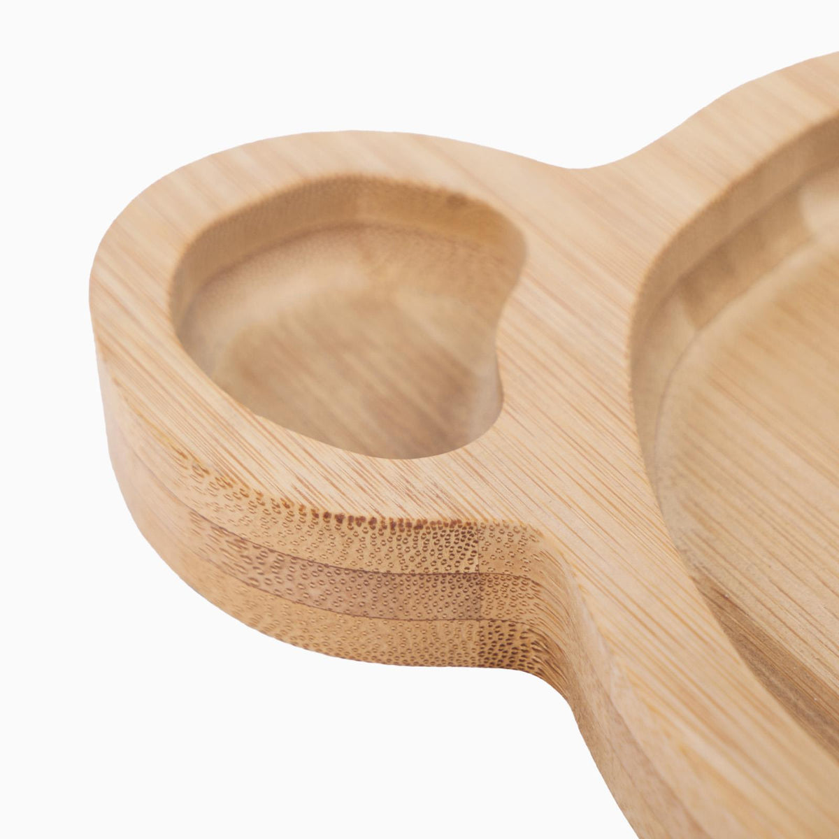 Wooden Bear Plate Kids Food Serving Board Natural Bamboo Kitchen Home Platter