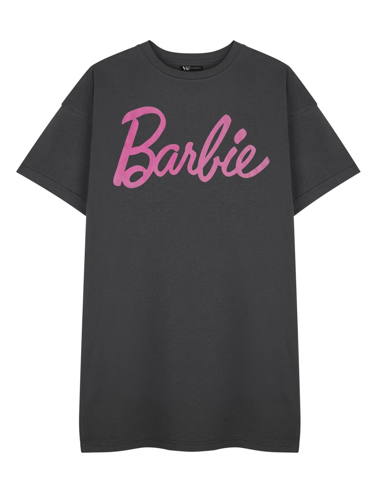 Barbie Short Sleeved T-Shirt Dress | Womens Charcoal | Official Merch