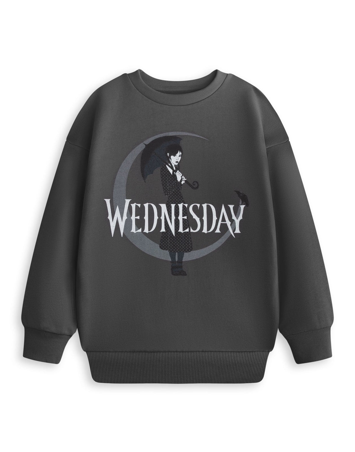 Wednesday Sweatshirt | Girls Charcoal | Official Merch