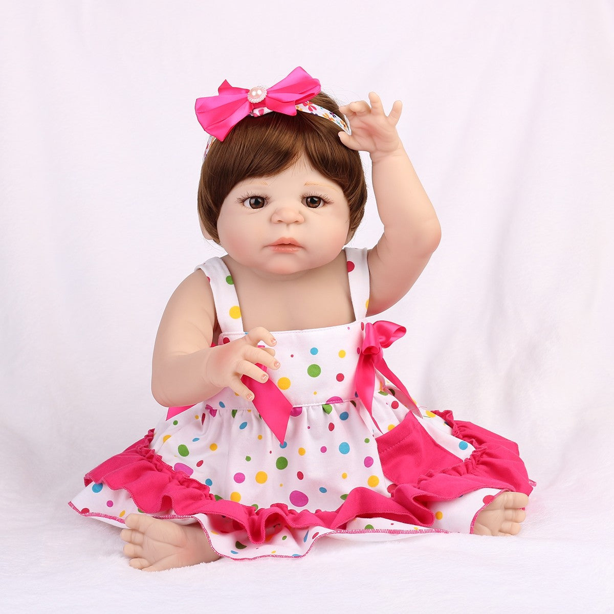 22" Waterproof Reborn Dolls Girl Lifelike Full Body Vinyl Silicone Newborn Doll