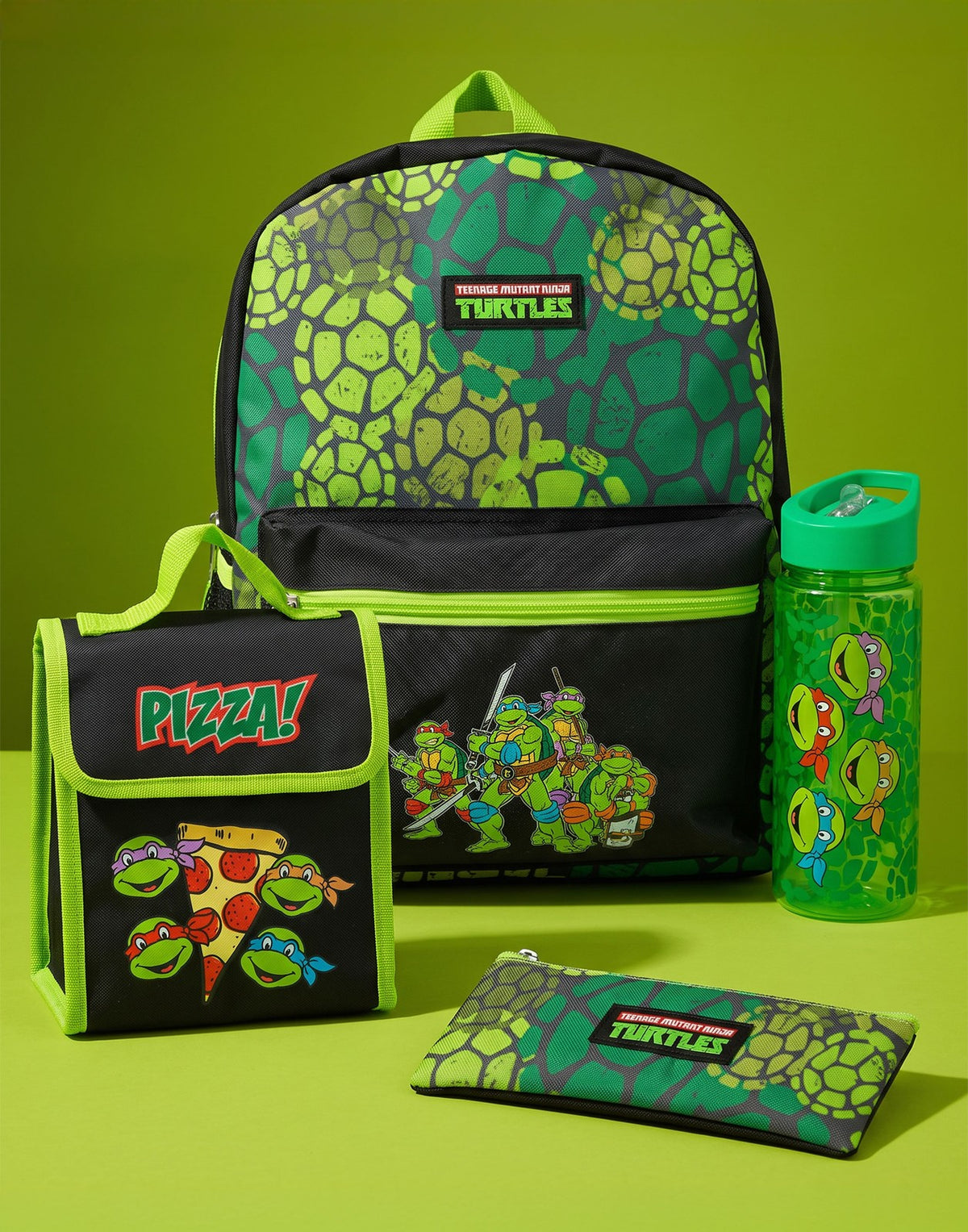 Teenage Mutant Ninja Turtles 4 Piece Backpack Set | Unisex Kids Green | Official