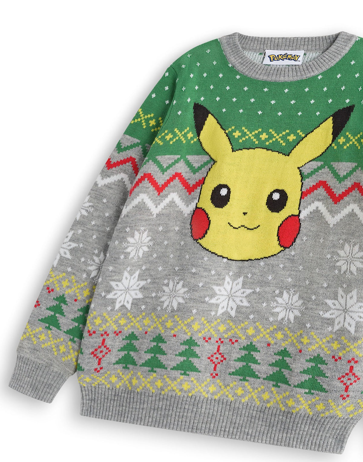 Pokemon Christmas Jumper | Boys Grey | Official Merch