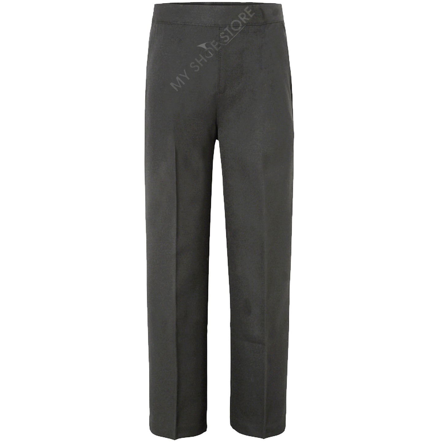 BOYS KIDS CHILDREN SCHOOL UNIFORM TROUSERS PULL UP HALF ELASTICATED TEFLON PANTS