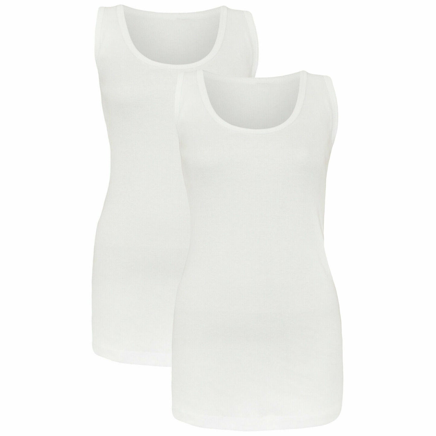 NEW LADIES WOMENS PLAIN SUMMER STRETCHY RIBBED CASUAL TOP T SHIRT MUSCLE VEST