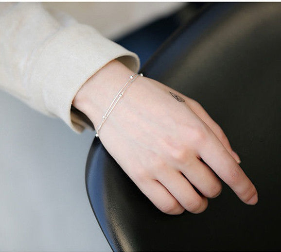 925 Sterling Silver Beaded Linked Bracelet Women Girls Jewellery Gift UK