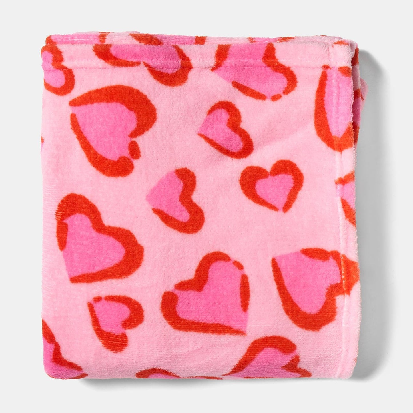 OHS Heart Leopard Throw Ultra Soft Blanket Flannel Fleece Lightweight Bedspread