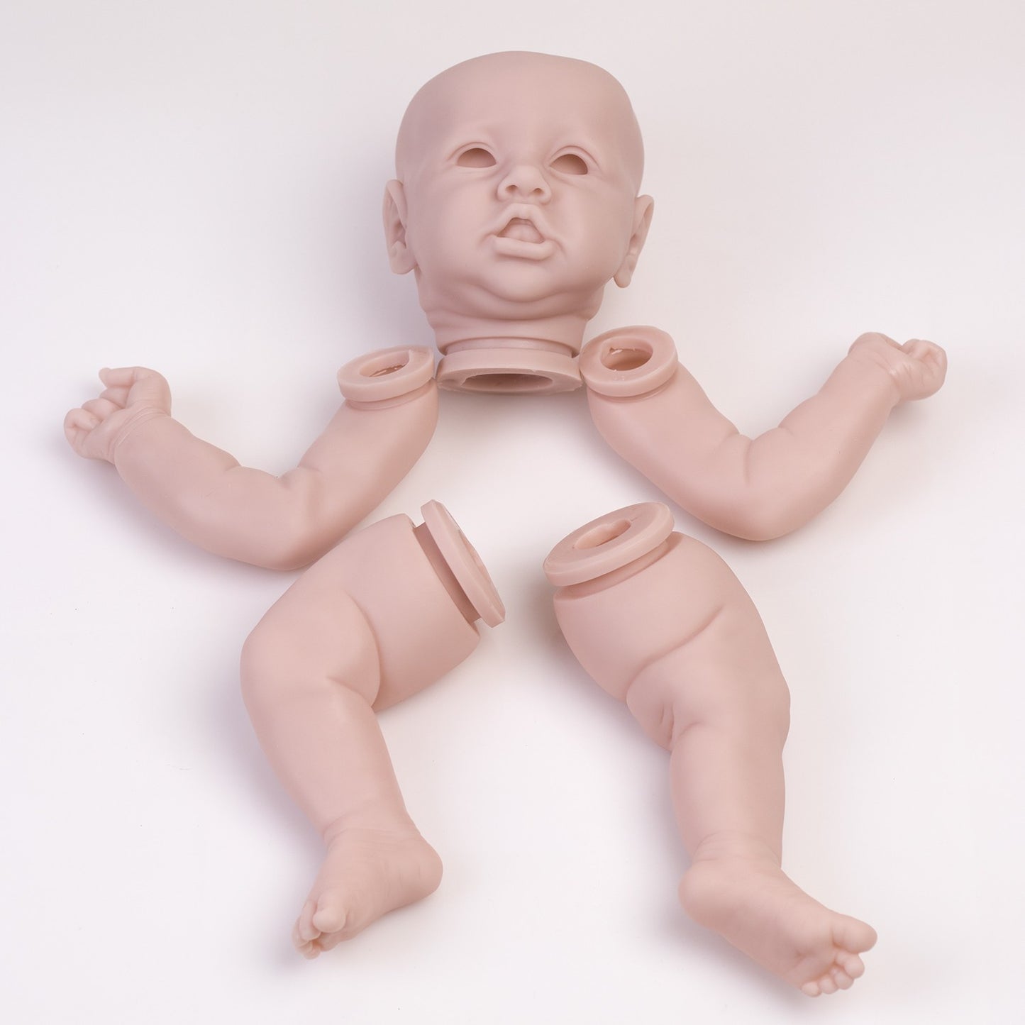 Unpainted Lifelike Reborn Baby Dolls Kits DIY Vinyl Silicone Baby Doll Kit Parts