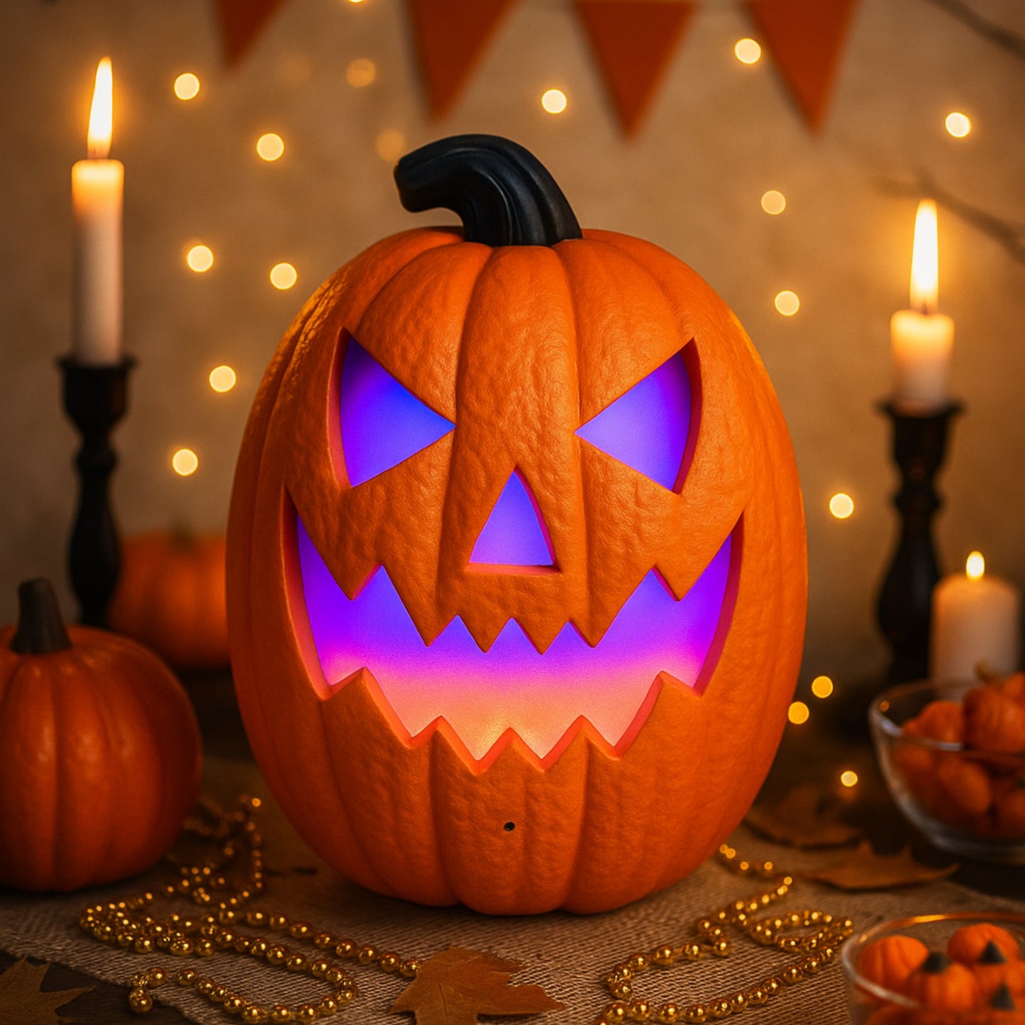 iN Halloween LED Pumpkin - Halloween Decoration - Colour Changing - Spooky Sound