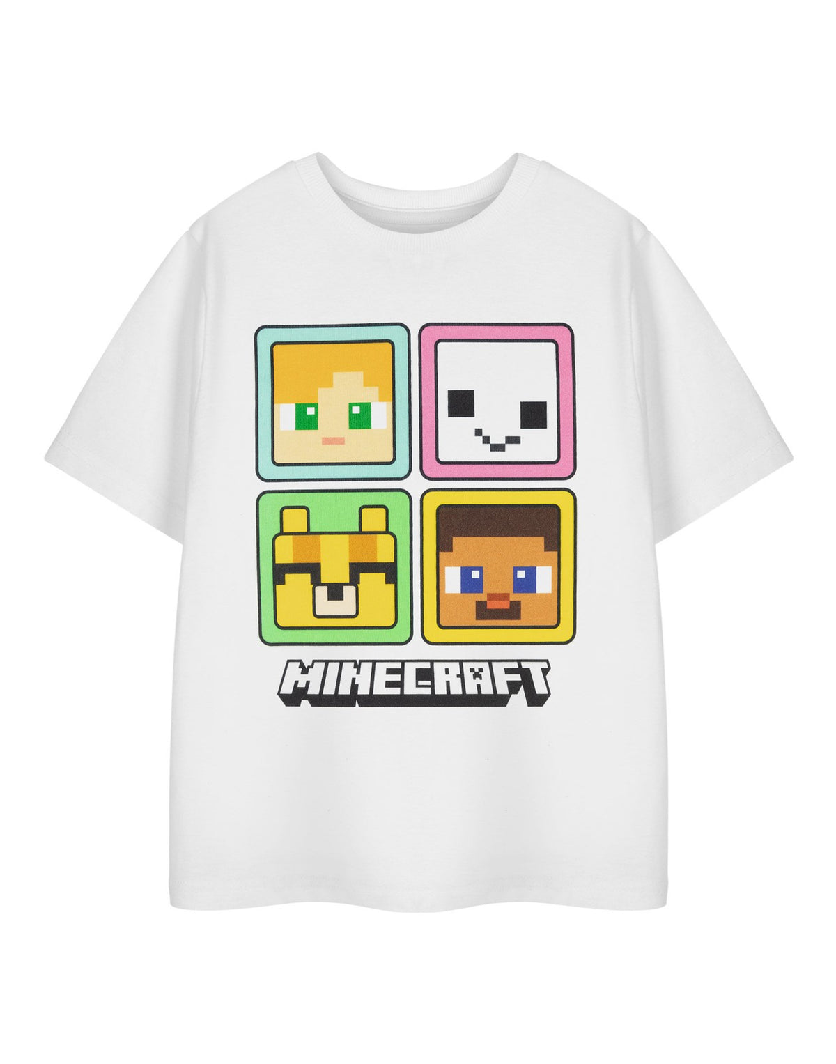 Minecraft Short Sleeved T-Shirt | Girls White Gaming | Official Merch