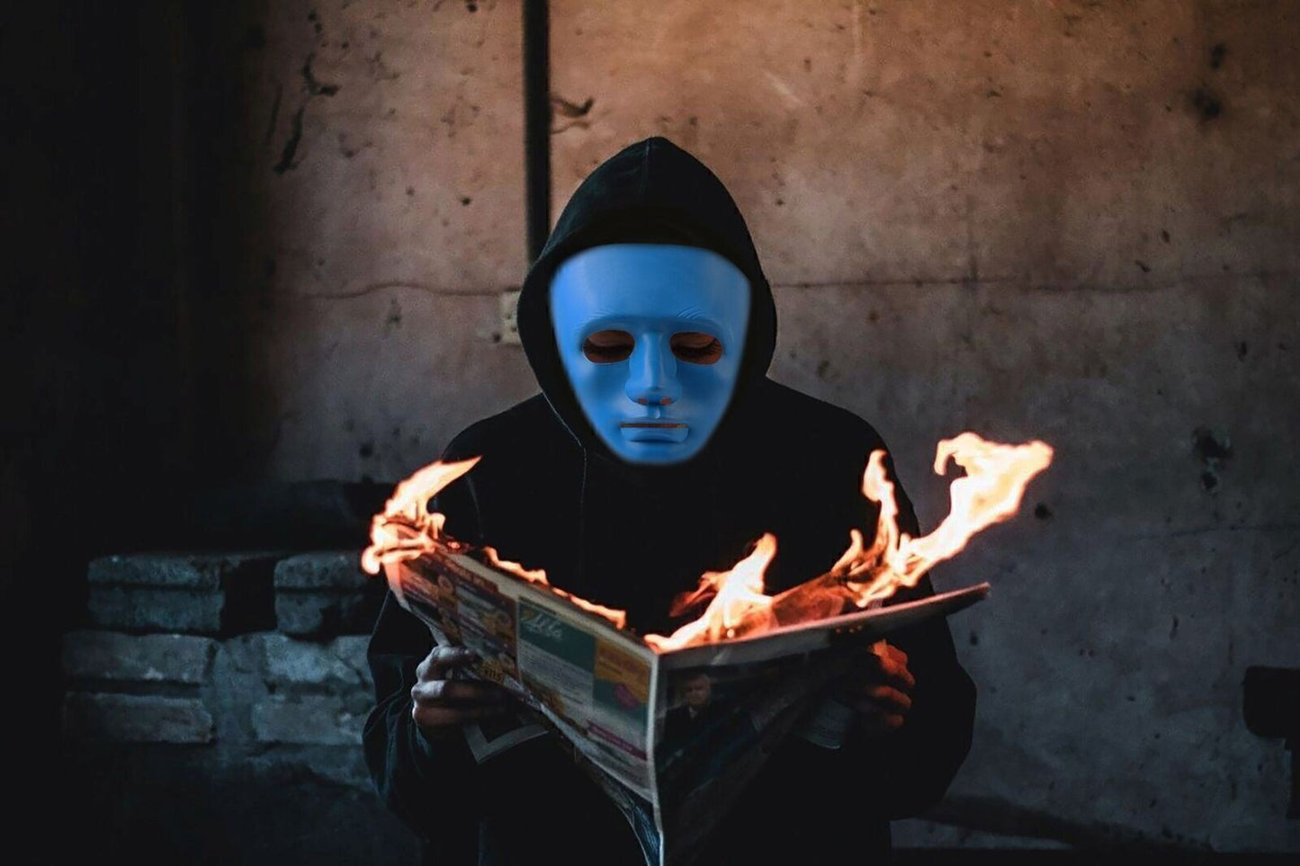 Halloween Mask Plain Blue Costume Adult Outfit Scary Spooky Horror Party