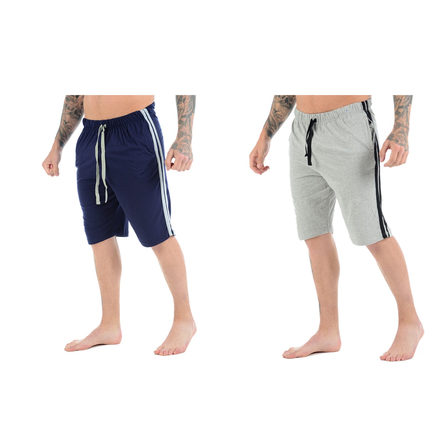 2 PACK MENS LOUNGE SHORTS COTTON PJS NIGHT WEAR CASUAL PYJAMAS SLEEPWEAR BOTTOM