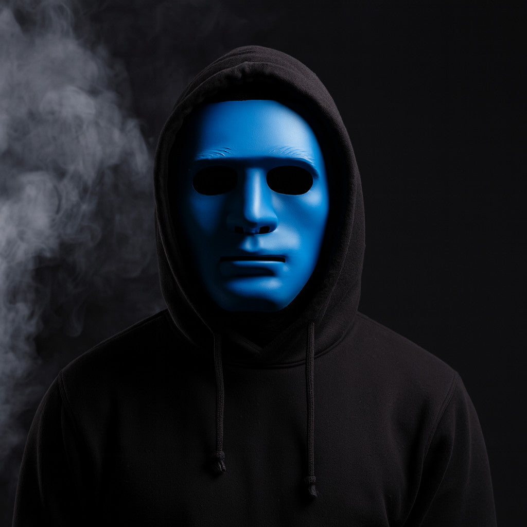Halloween Mask Plain Blue Costume Adult Outfit Scary Spooky Horror Party