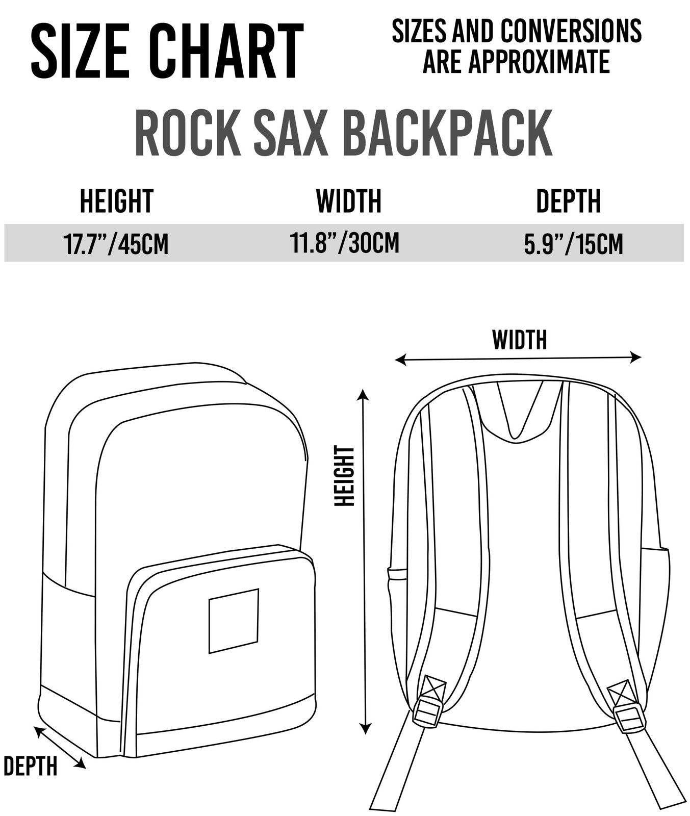 Rock Sax Backpack | Womens Black | Official Merch