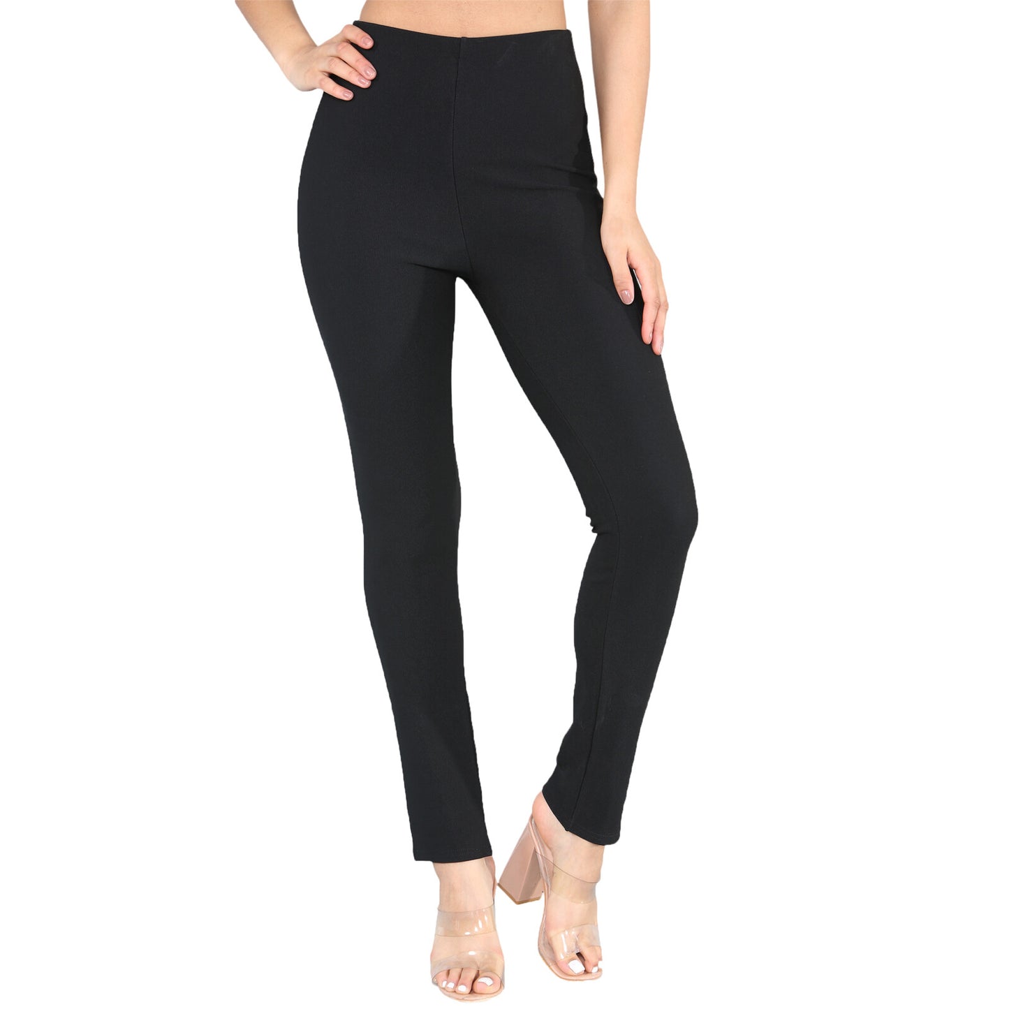 PACK OF 2 LADIES WOMENS STRAIGHT LEG RIBBED TROUSERS STRETCH PULL ON PANTS 8-26