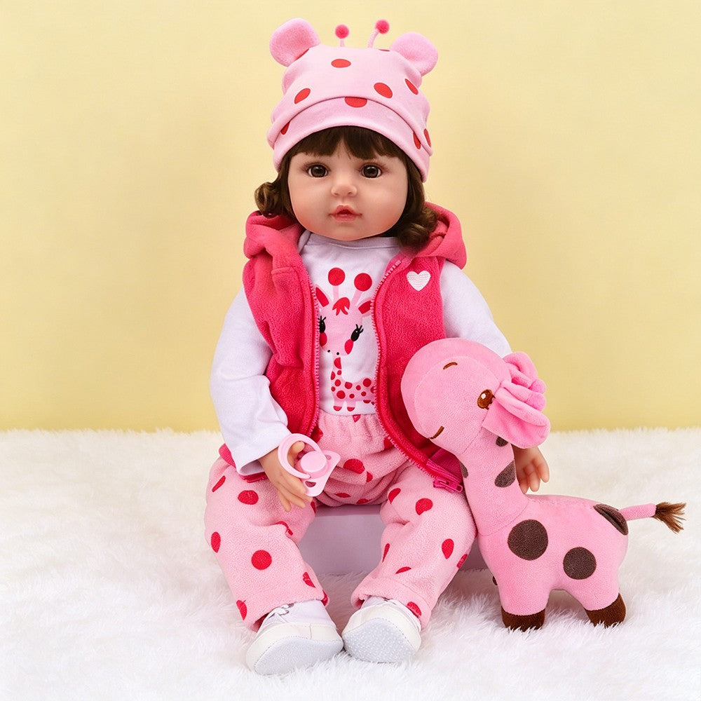 18" Realistic Reborn Dolls Newborn Girl Vinyl Silicone Lifelike Baby Doll Gift