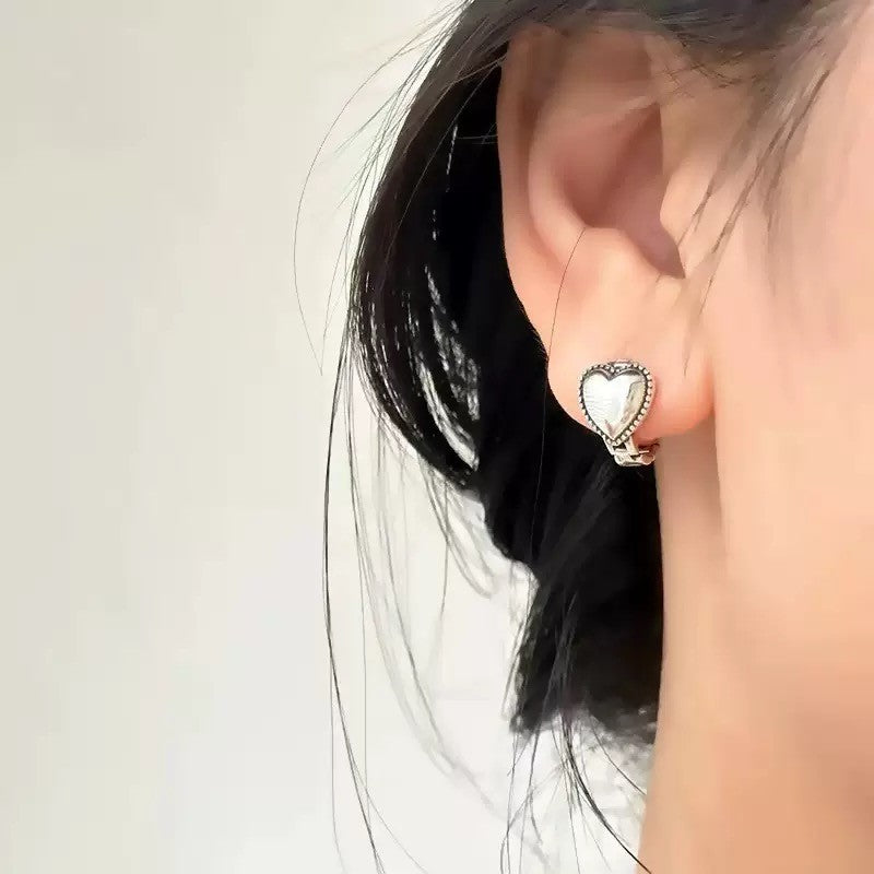 925 Sterling Silver Vintage Heart Hoop Earrings Jewellery Women Girls Gift UK