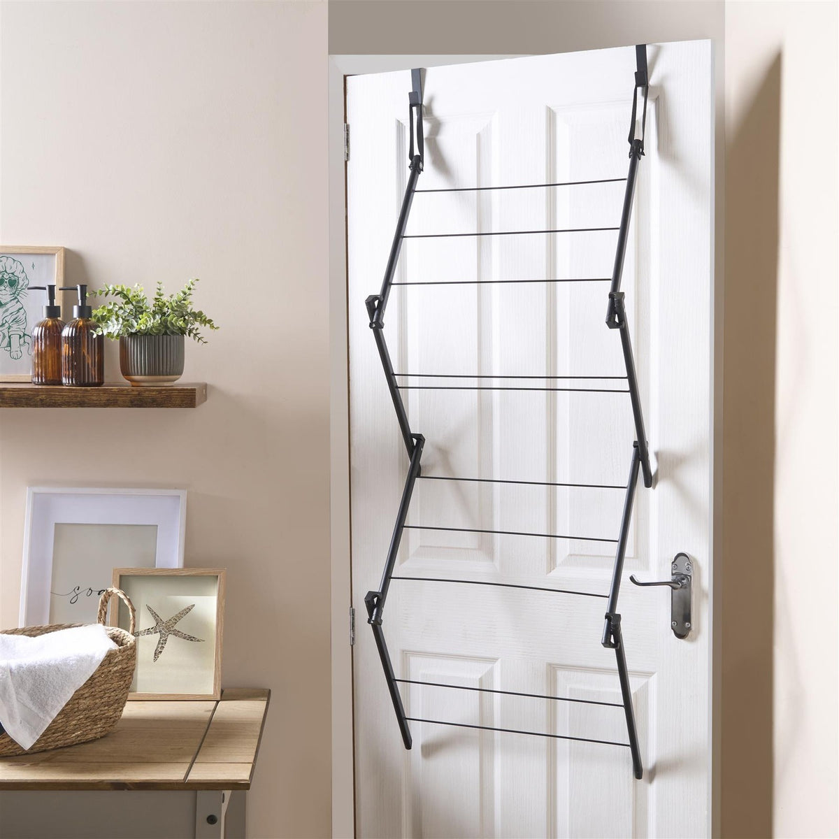 Over Door Clothes Airer Utility Caravan Towel Clothes Drying Rack Hanger Compact