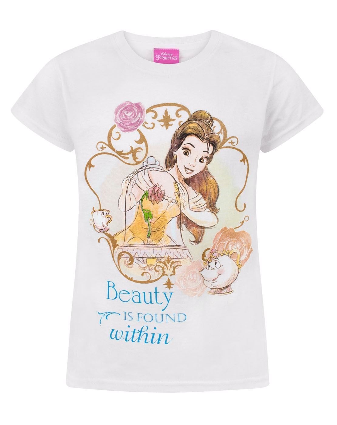 Disney Short Sleeved T-Shirt | Girls White | Official Merch