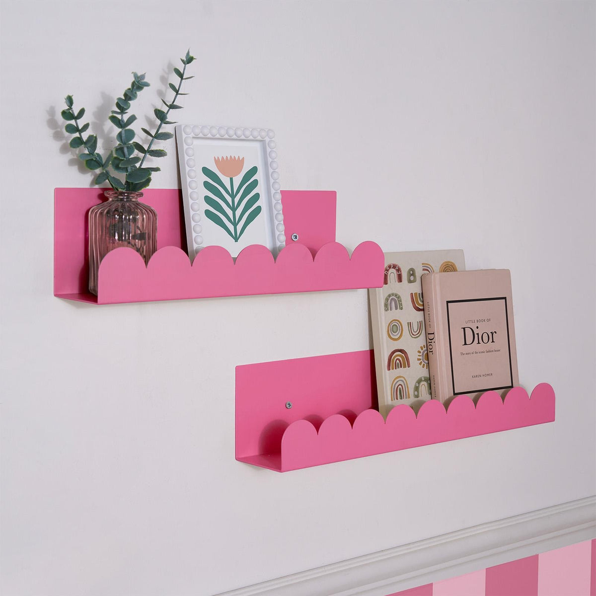 OHS Scallop Shelf Wall Mounted Storage Space Saving Modern Bedroom Home Decor