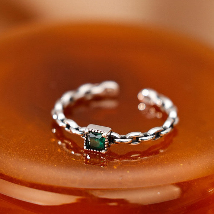 925 Sterling Silver Crystal Fashion Adjustable Ring Women Girls Jewellery Gift