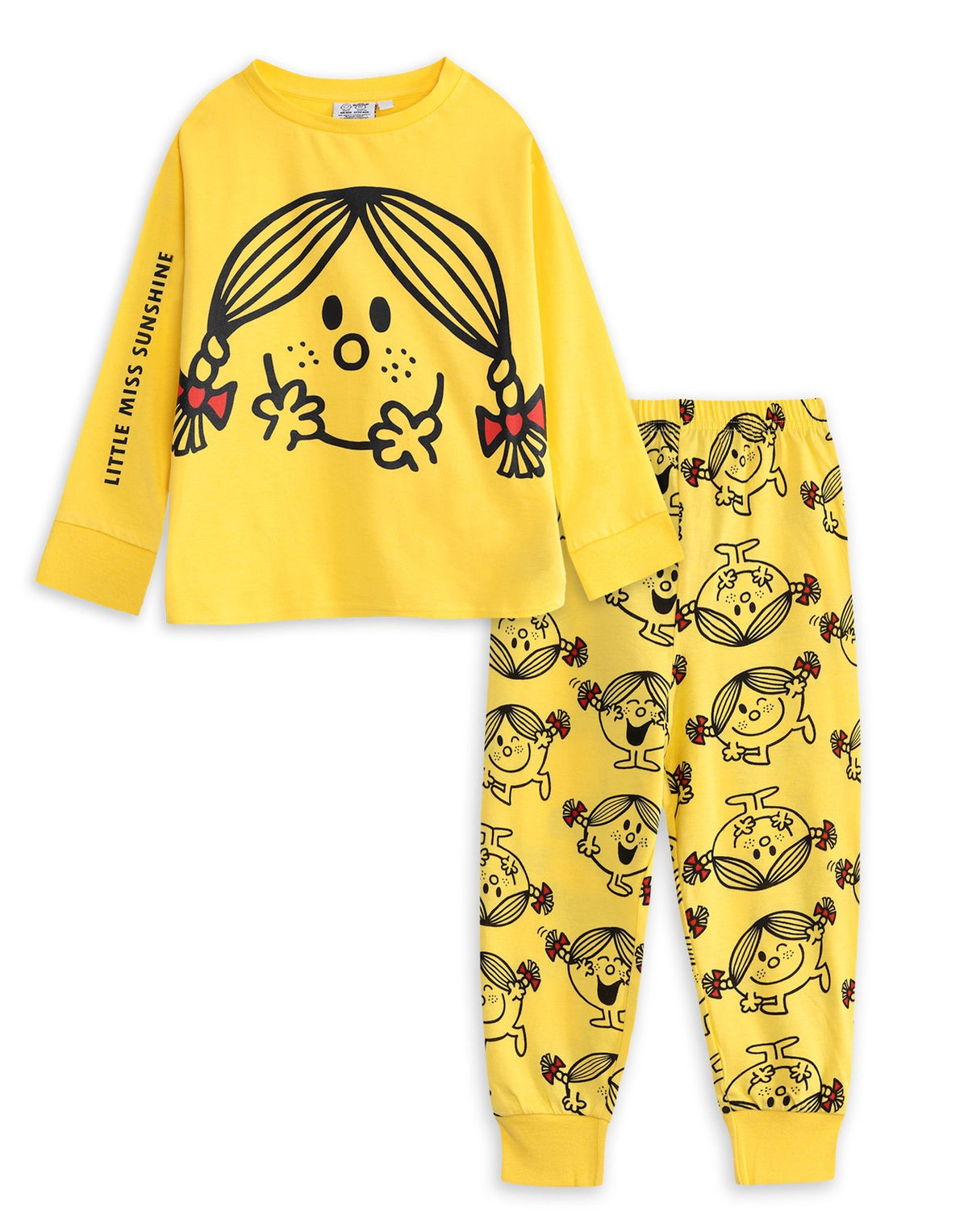Mr. Men & Little Miss Long Sleeve Long Leg Pyjama Set | Girls Yellow | Official