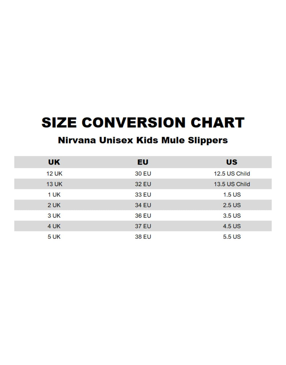 Nirvana Mule Slippers | Unisex Kids Black | Official Merch