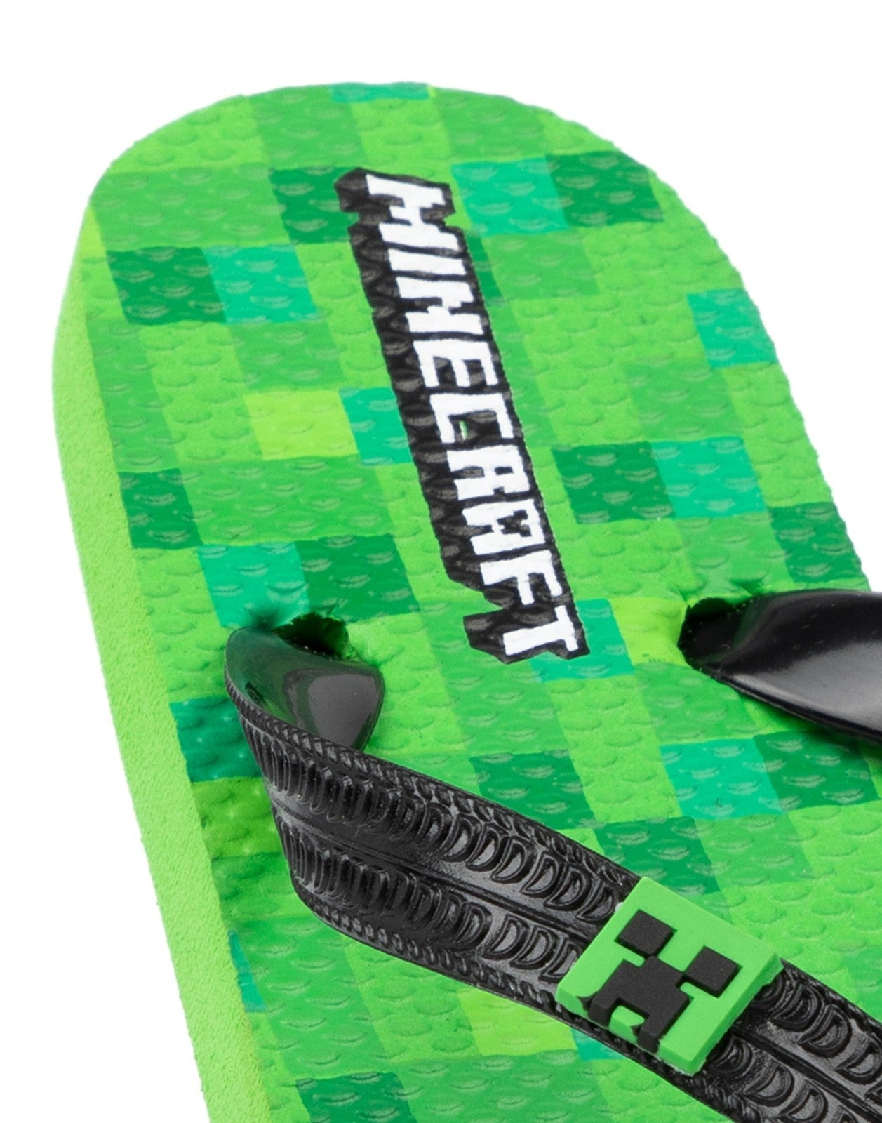 Minecraft Flip Flops | Unisex Kids Green Gaming | Official Merch
