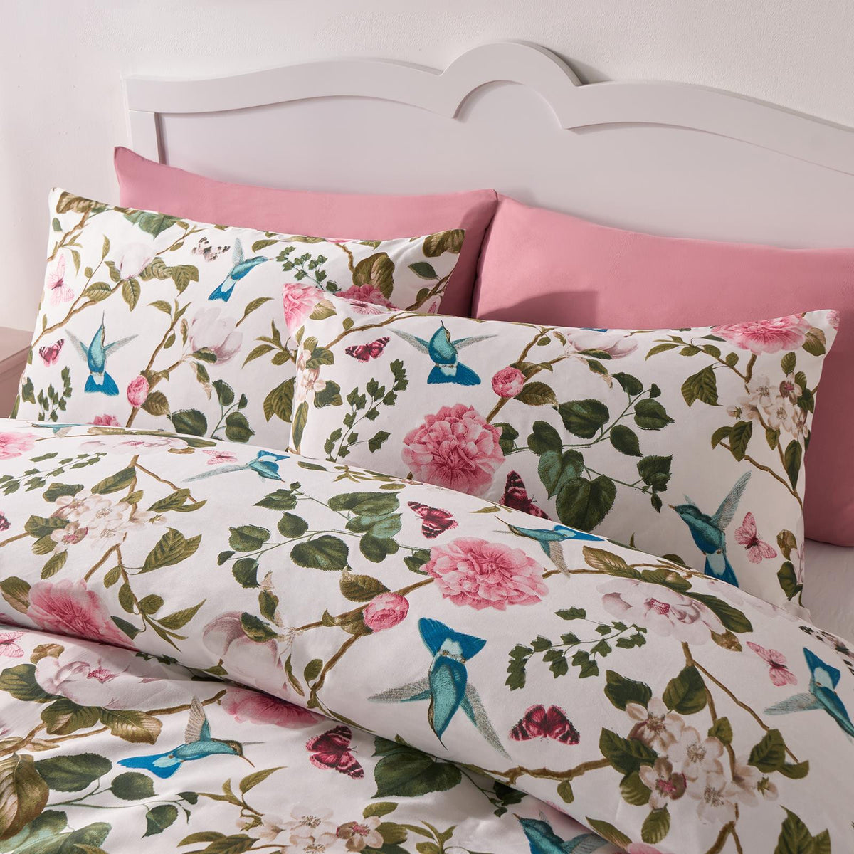 Spring Duvet Cover Set Reversible Floral Bedding Quilt Pillowcase Soft Blossoms