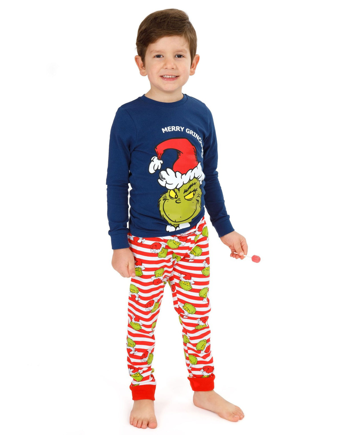 The Grinch Long Sleeve Long Leg Pyjama Set | Unisex Kids Blue | Official Merch