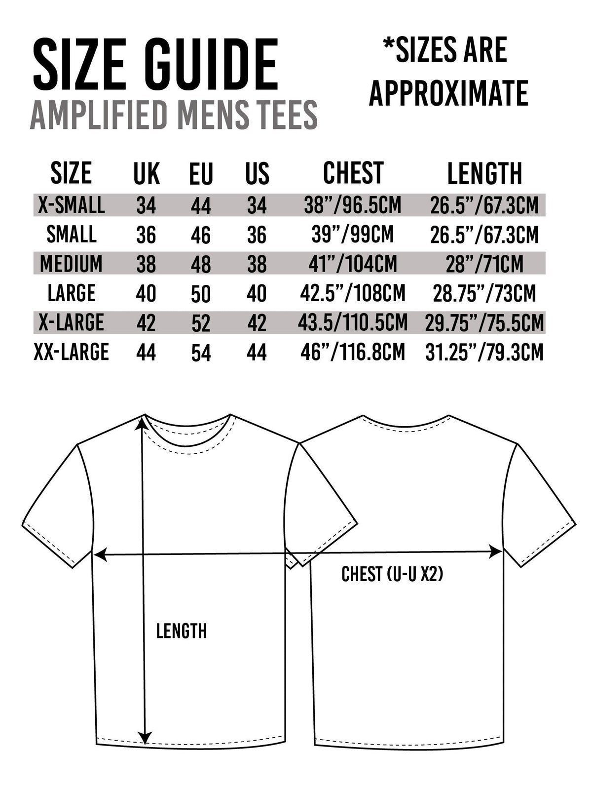 Amplified Clothing Short Sleeved T-Shirt | Mens Charcoal | Official Merch
