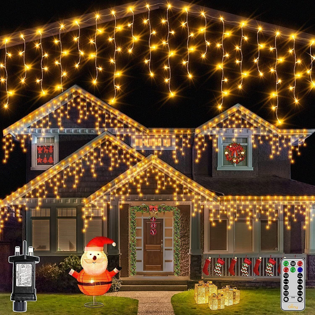 CHRISTMAS LED WHITE SNOWING ICICLE BRIGHT PARTY WEDDING XMAS OUTDOOR LIGHTS