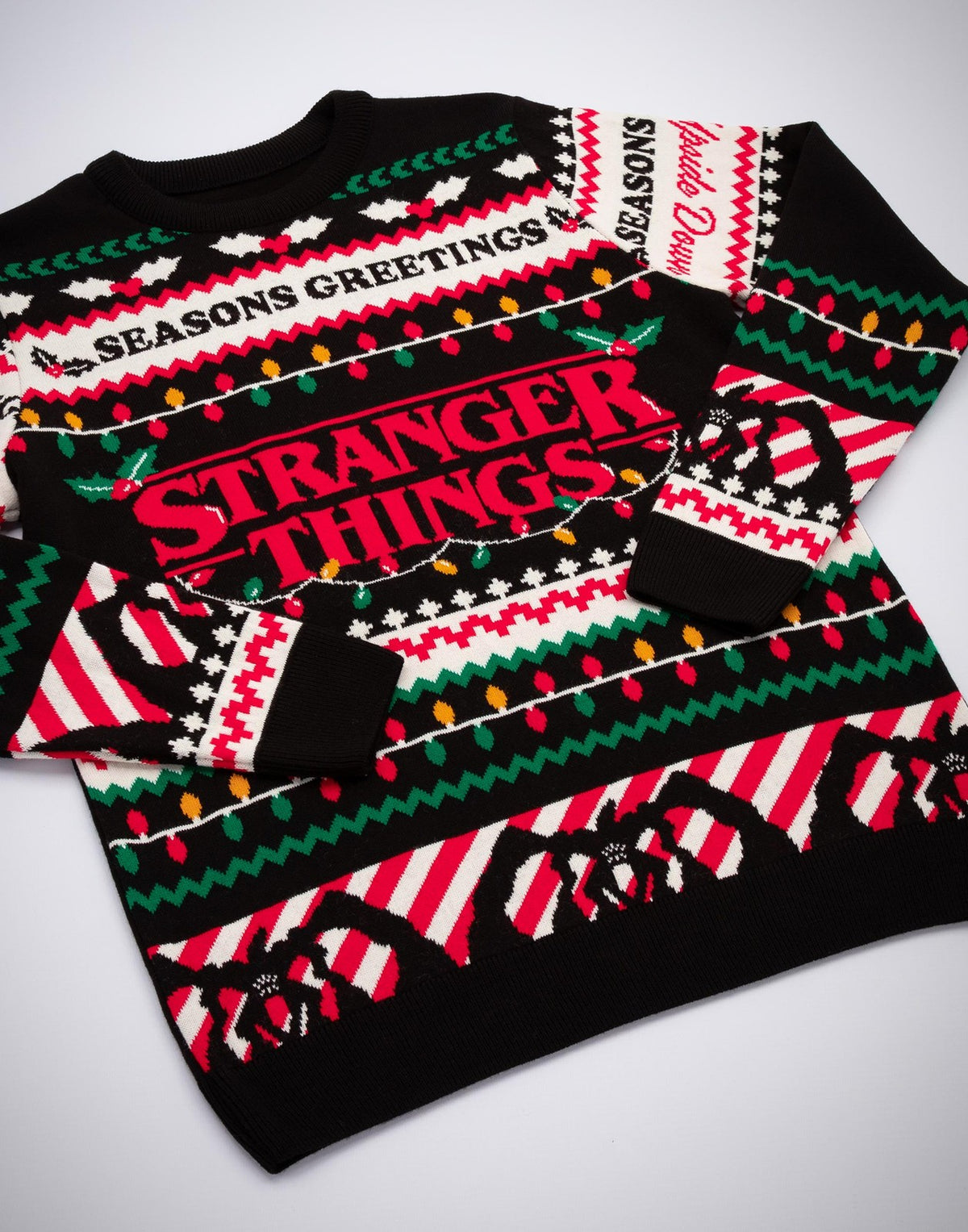 Stranger Things Christmas Jumper | Unisex Black | Official Merch