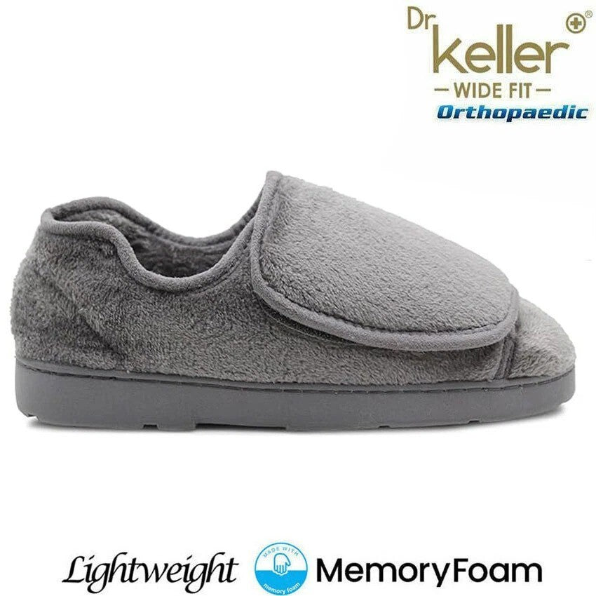 Dr Keller Ladies Wide Fit Memory Foam Slipper Washable Diabetic Orthopaedic Shoe