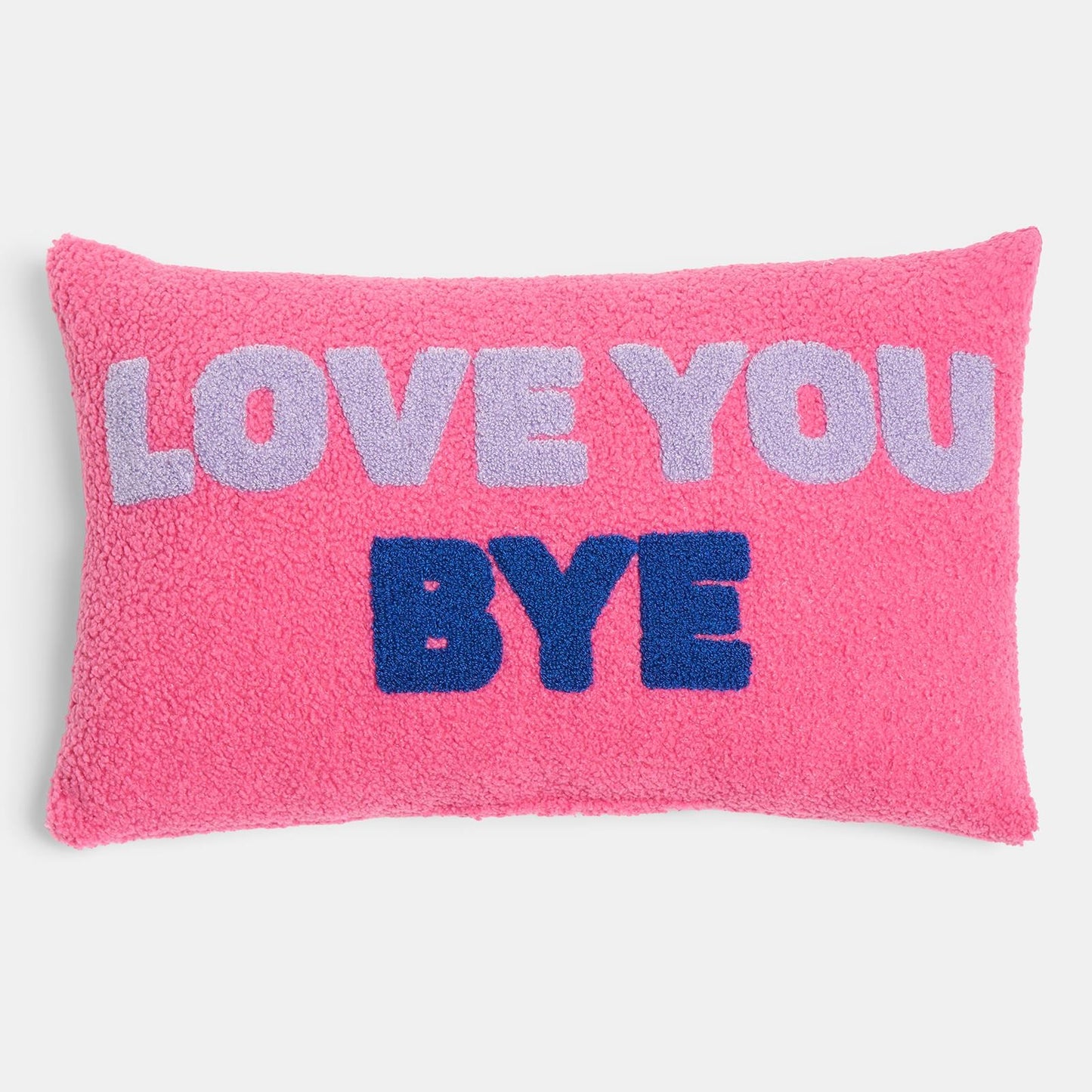 OHS Slogan Scatter Pillow Love You Bye Boucle Decor Filled Cushion Back Support