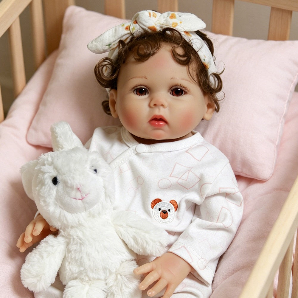 18in Reborn Dolls Realistic Newborn Baby Girl Full Body Vinyl Silicone Doll Gift