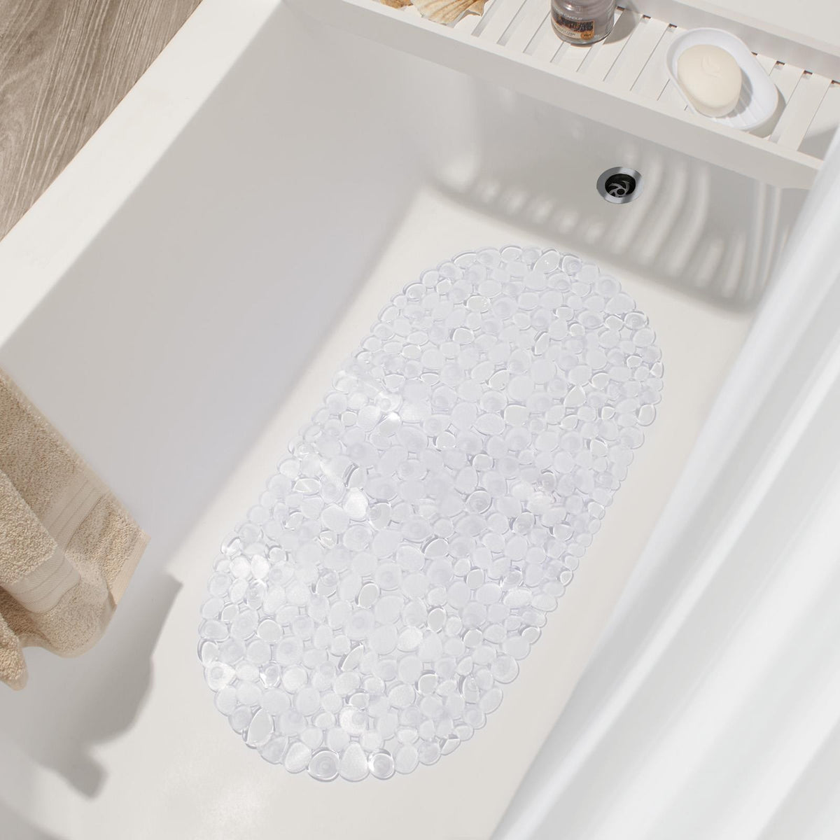 Shower Mat for Inside Shower Non-Slip Bathroom Accessories Anti Mould PVC Mats