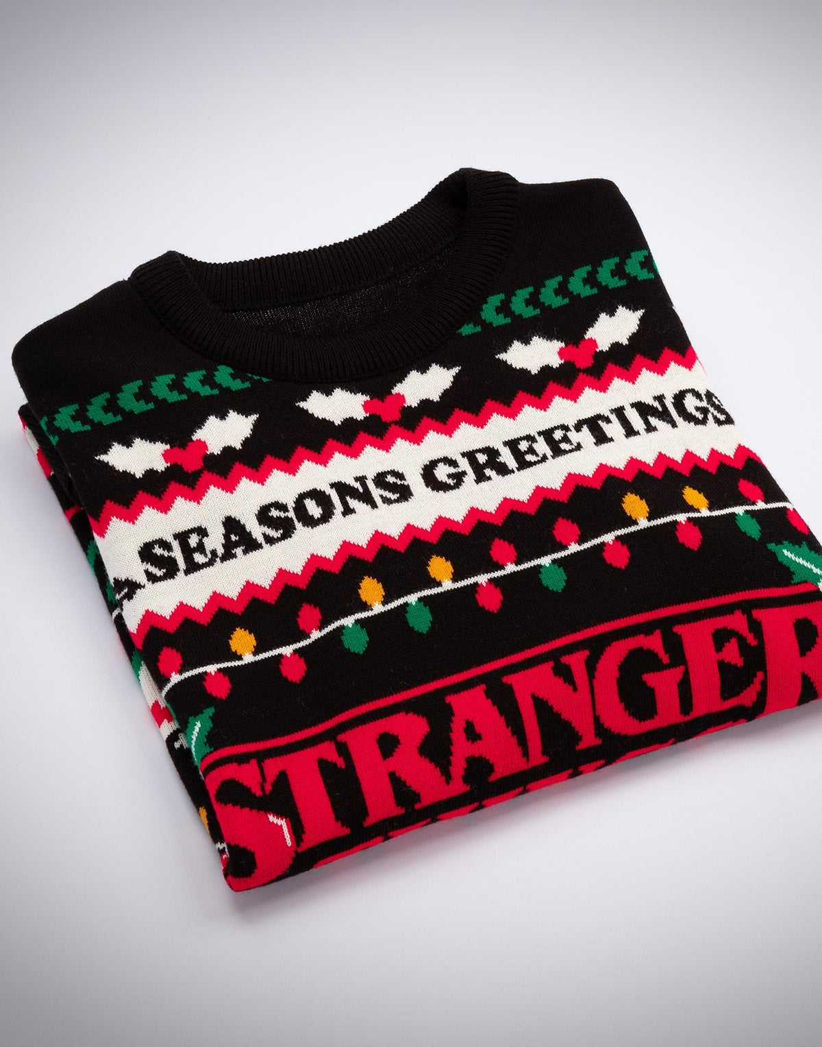 Stranger Things Christmas Jumper | Unisex Black | Official Merch
