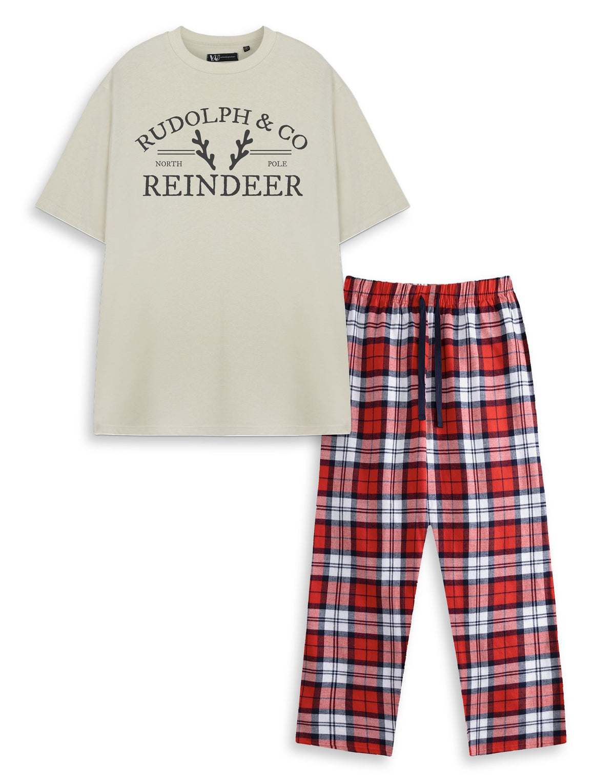 Show Me The Merch Short Sleeve Long Leg Pyjama Set | Unisex Oatmeal | Official M