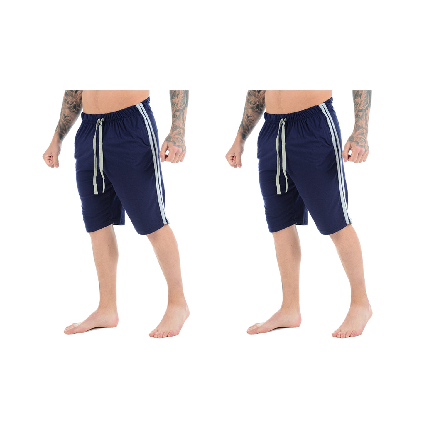 2 PACK MENS LOUNGE SHORTS COTTON PJS NIGHT WEAR CASUAL PYJAMAS SLEEPWEAR BOTTOM