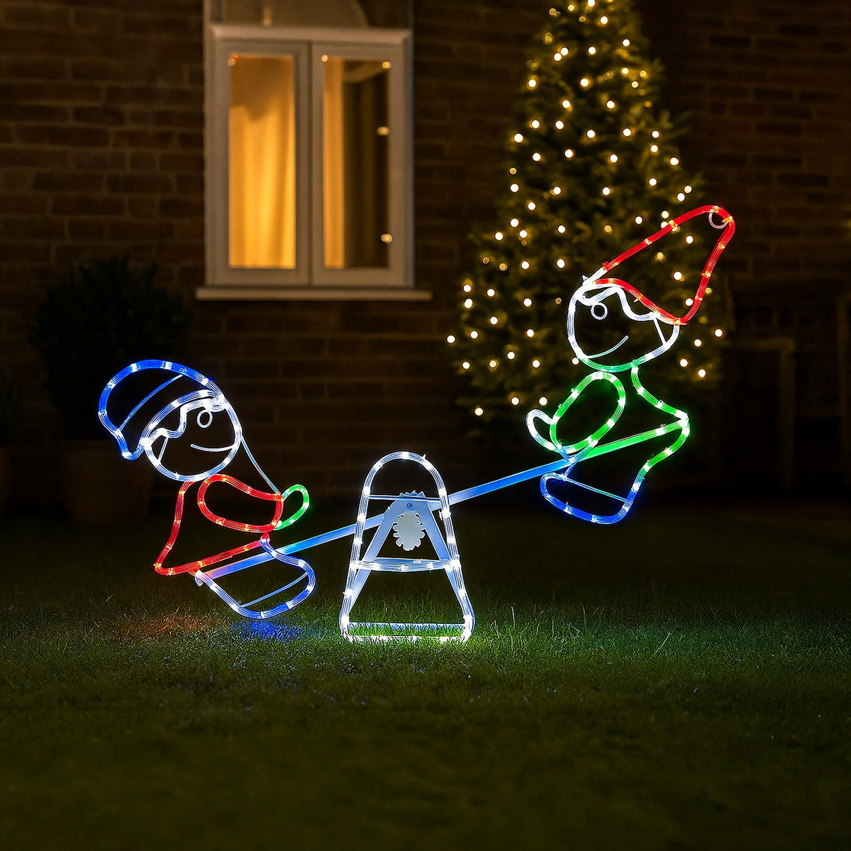 Christmas LED Rope Light Decoration See Saw Multicoloured Indoor Outdoor Xmas