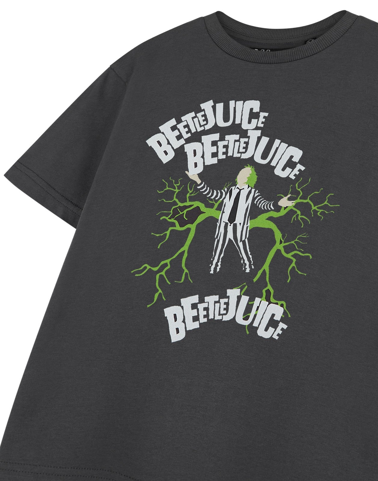 Beetlejuice Short Sleeved T-Shirt | Unisex Kids Charcoal | Official Merch