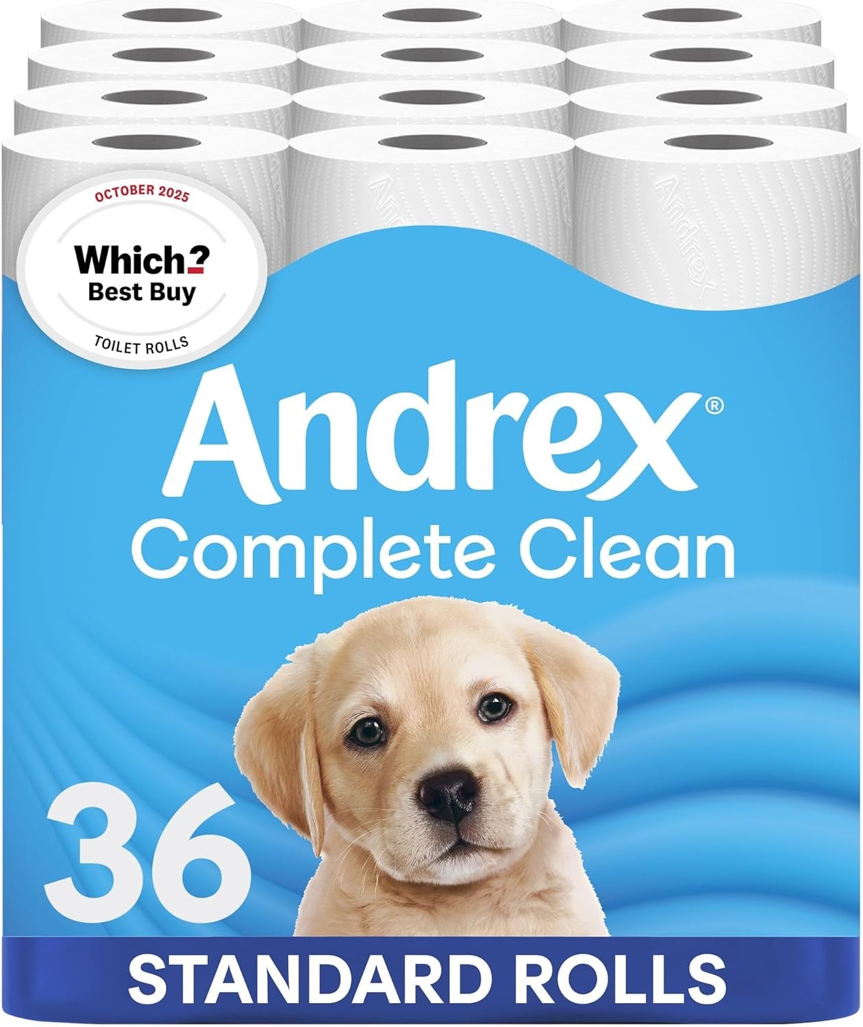 Andrex Complete Clean Toilet Roll - 36 Toilet Rolls, 2-Ply, Bulk Buy, Now Even S