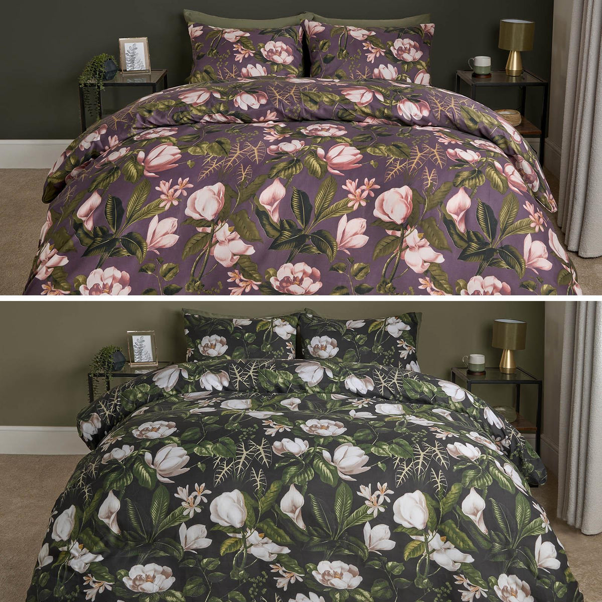 Floral Duvet Cover Quilt Bedding Set Reversible with Pillowcase Double King Size