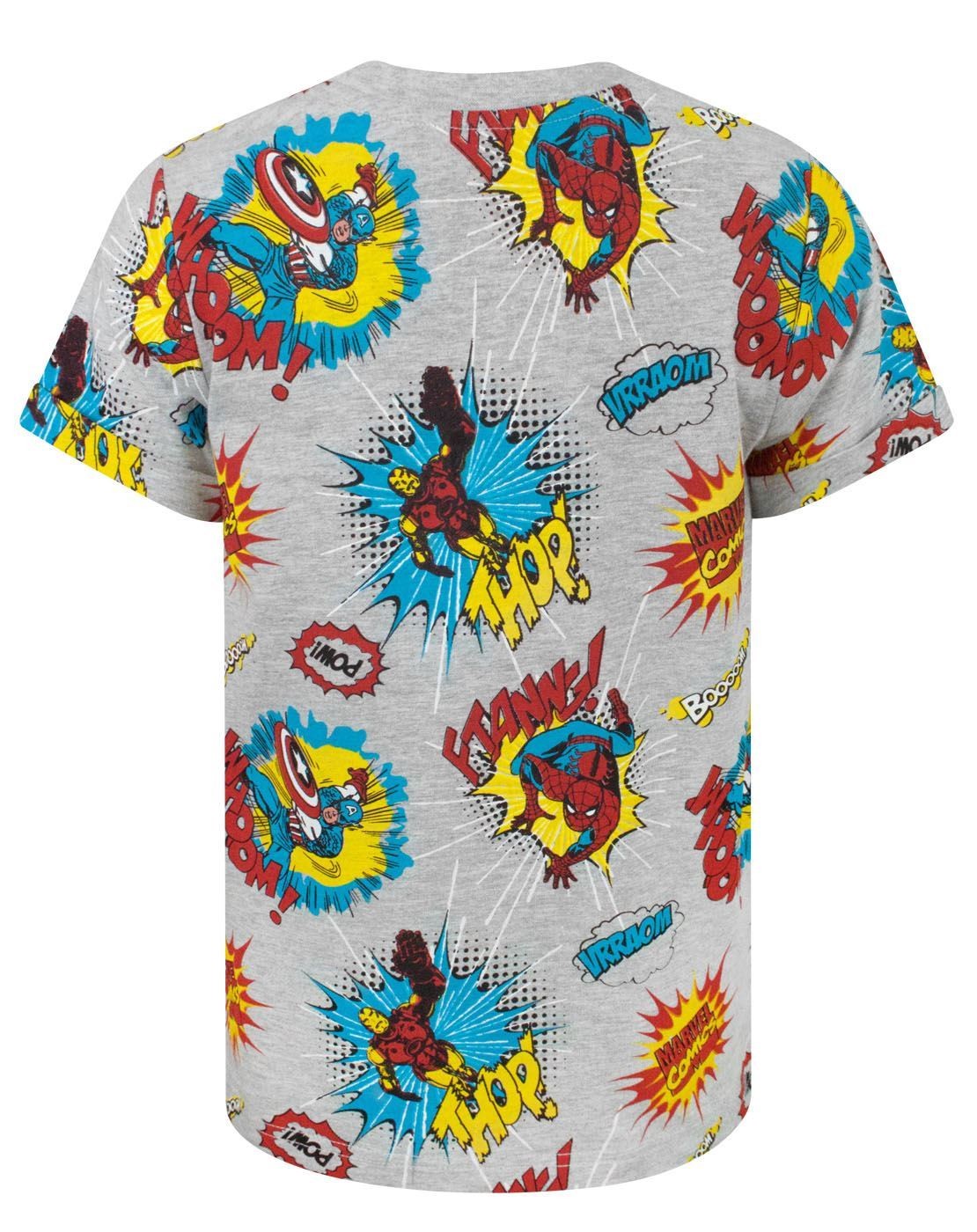 Marvel Short Sleeved T-Shirt | Boys Grey | Official Merch