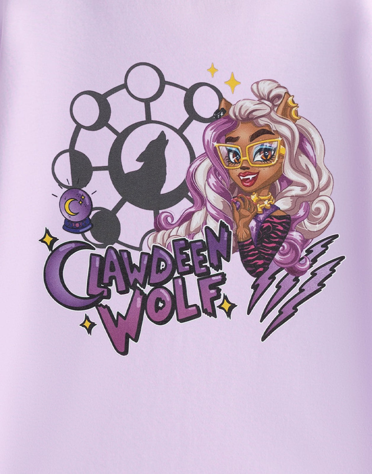 Monster High Short Sleeved T-Shirt | Girls Lilac | Official Merch
