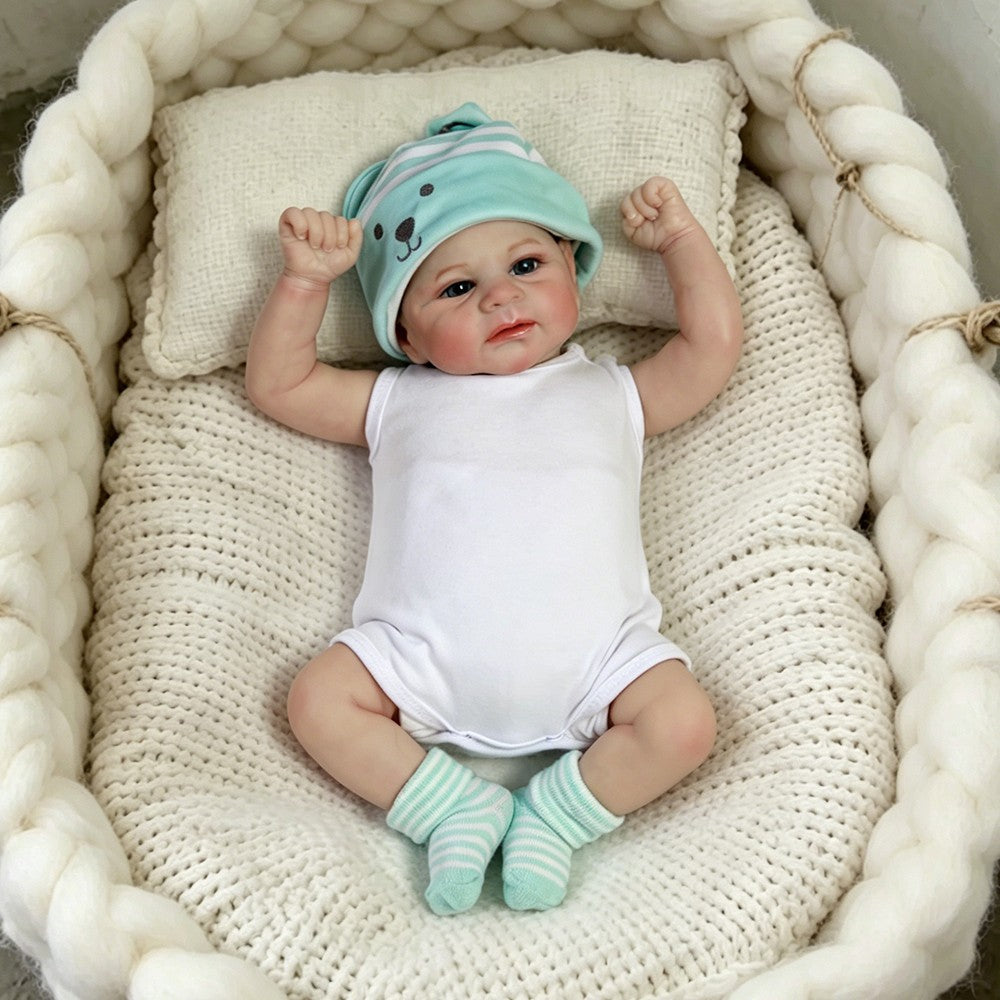 Handmade Reborn Baby Dolls Vinyl Silicone Lifelike Cute Newborn Boy Doll Gift UK