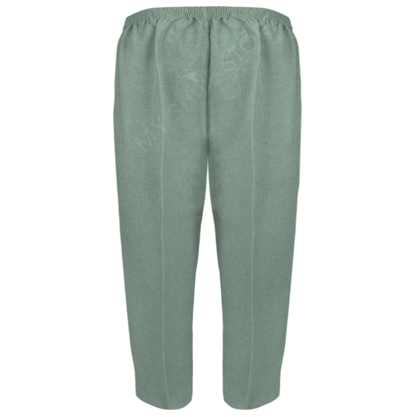 3/4 LENGTH WOMENS LADIES STRETCH ELASTICATED WAIST PLAIN PANTS CROPPED TROUSERS