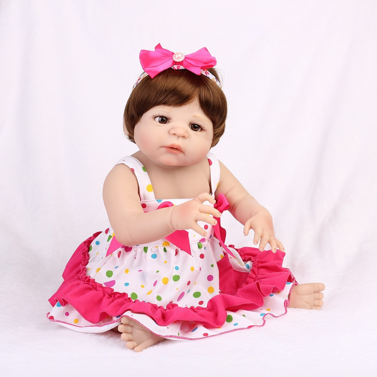 22" Waterproof Reborn Dolls Girl Lifelike Full Body Vinyl Silicone Newborn Doll